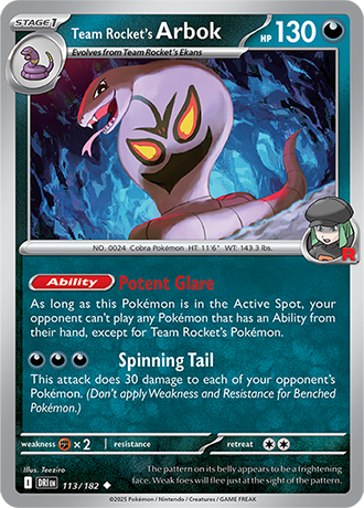 113 Team Rocket's Arbok