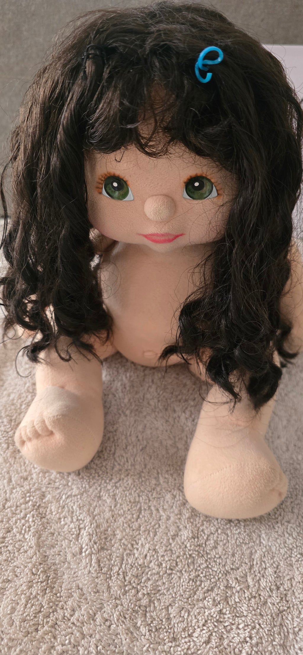 My child doll 1988 Mid Part Ringlet green eyes.Pink lips.