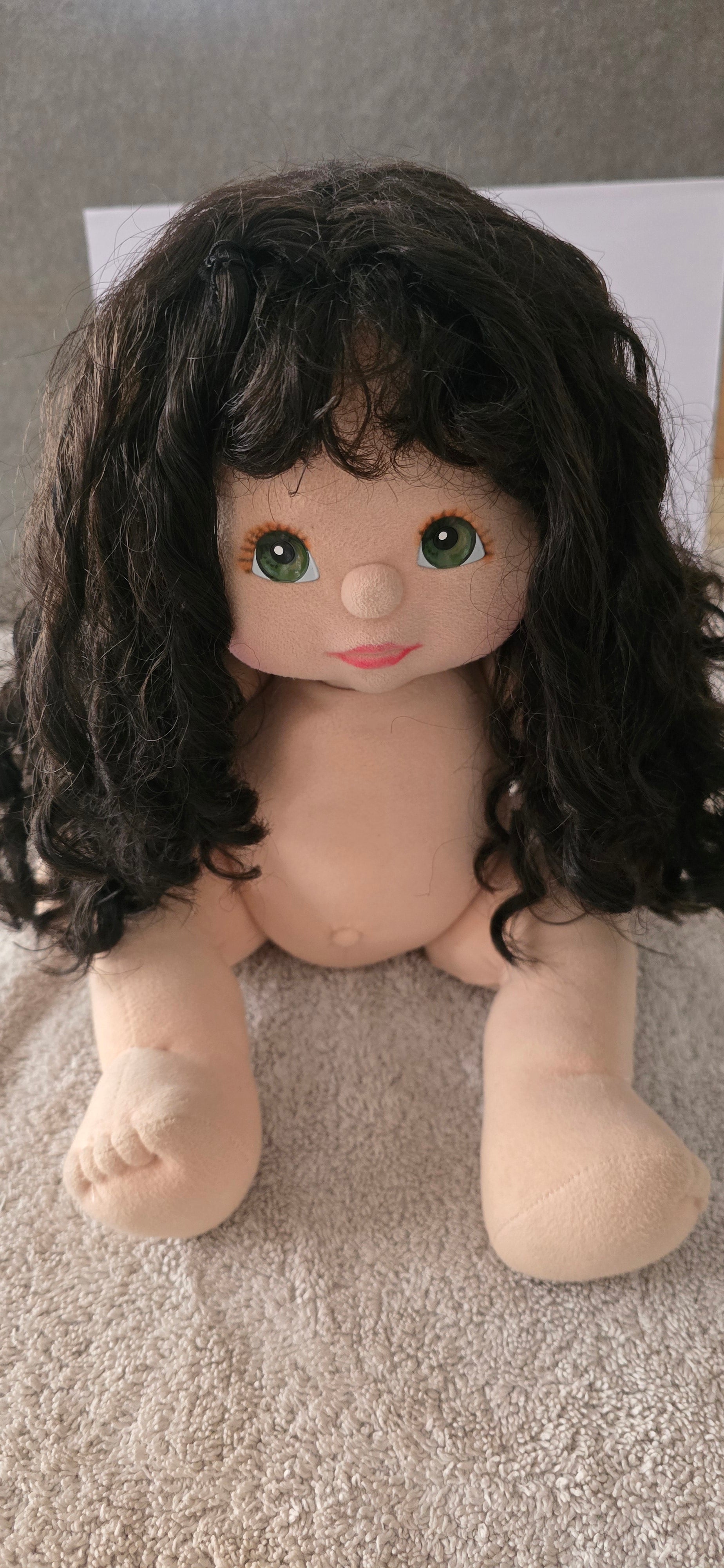 My child doll 1988 Mid Part Ringlet green eyes.Pink lips.