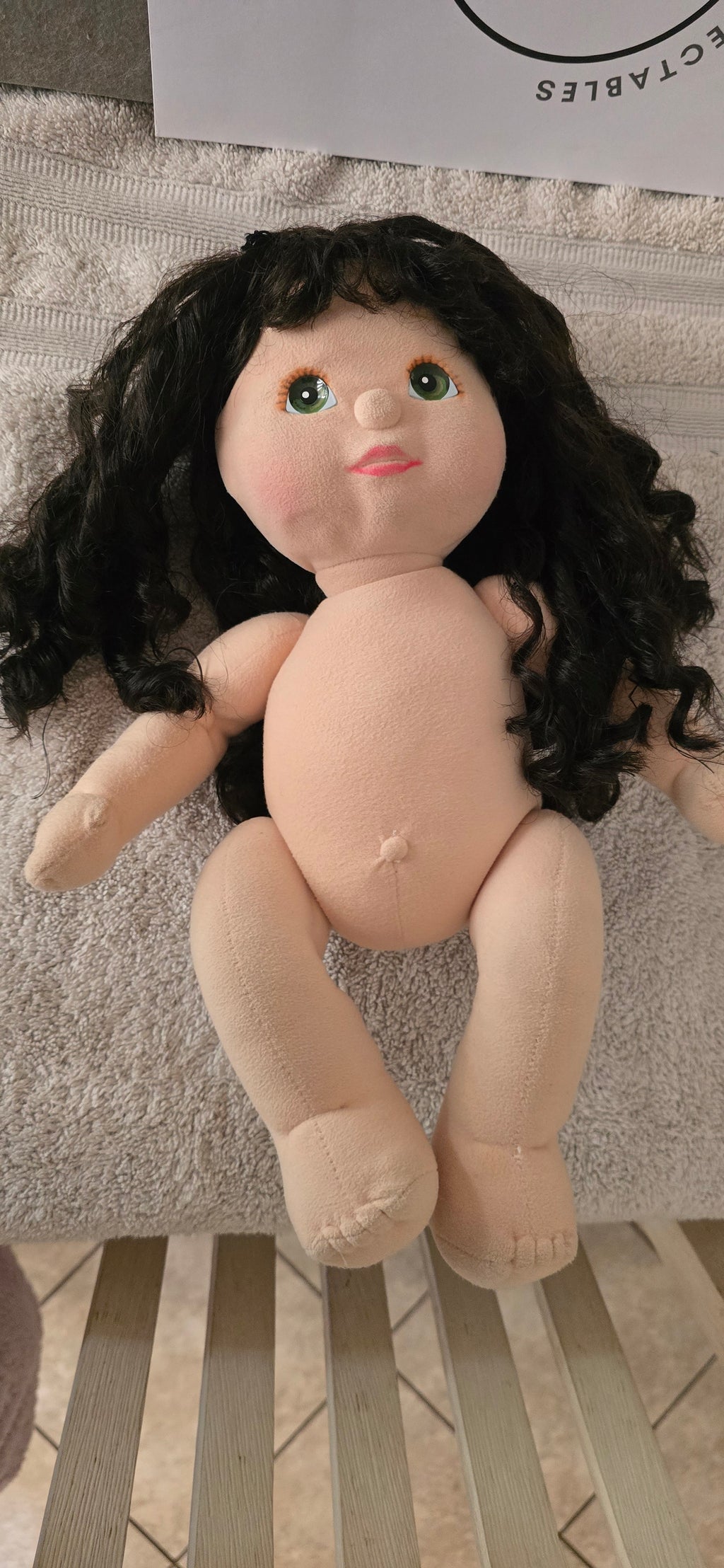 My child doll 1988 Mid Part Ringlet green eyes.Pink lips.