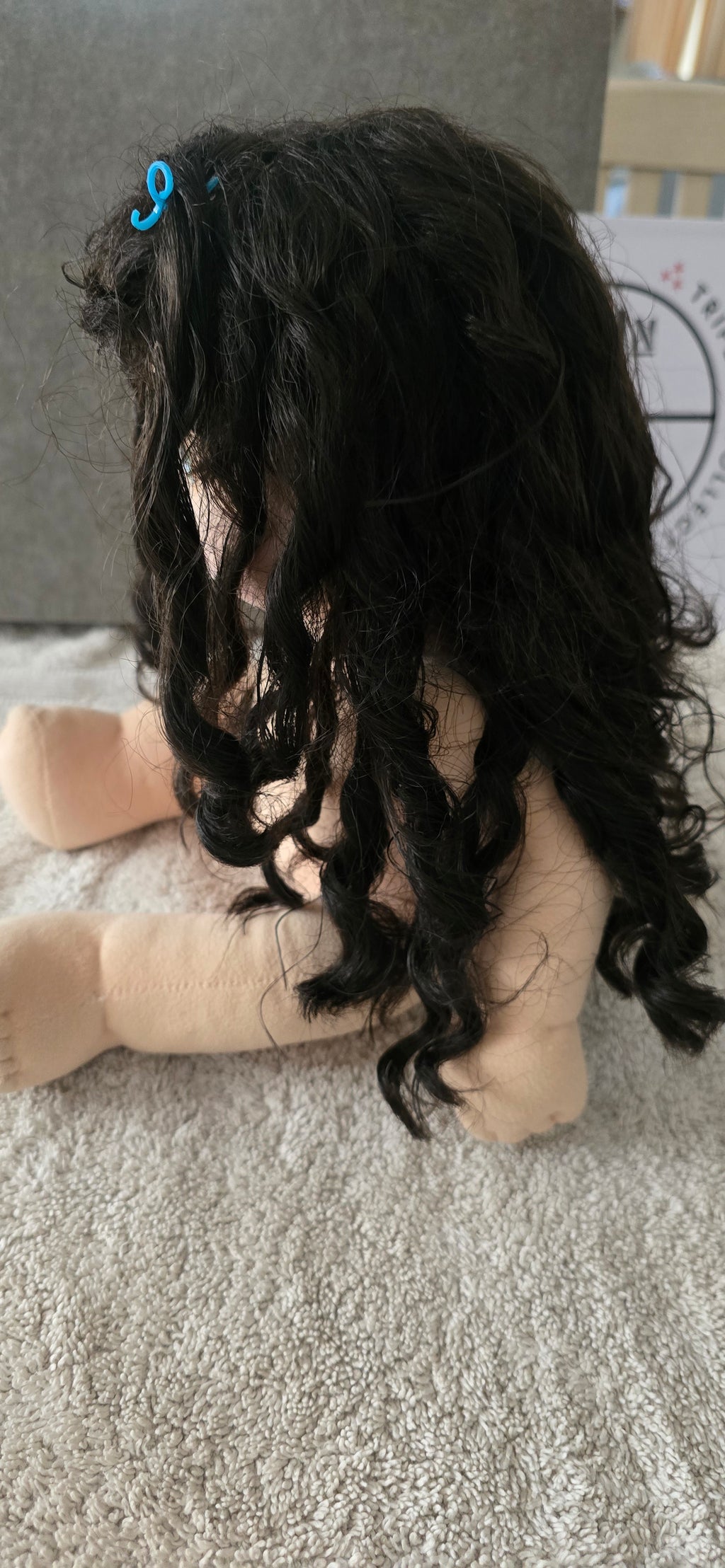 My child doll 1988 Mid Part Ringlet green eyes.Pink lips.