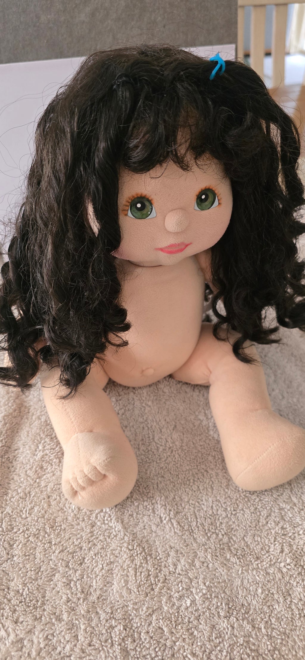 My child doll 1988 Mid Part Ringlet green eyes.Pink lips.