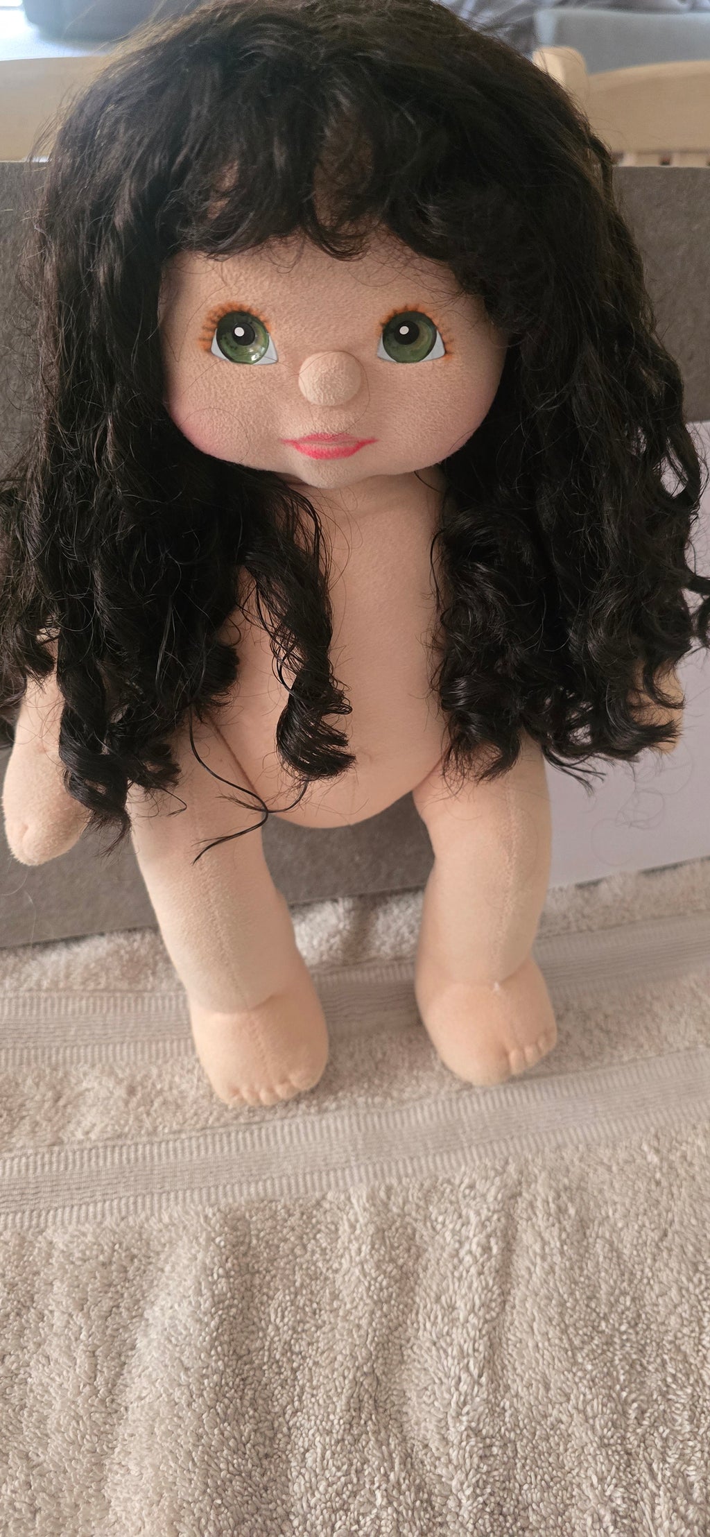 My child doll 1988 Mid Part Ringlet green eyes.Pink lips.